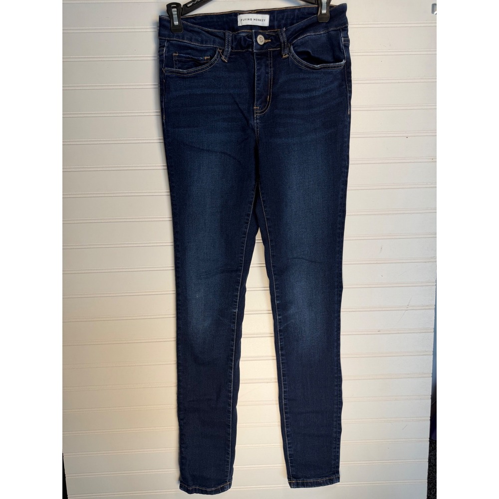 Flying Monkey Jeans Womens 27 Dark Wash Skinny Stretch Denim Mid Rise